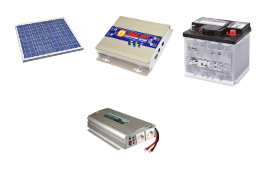 Сонечная панель, аккумулятор, контроллер заряда, инвертор